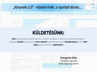 Egy animált gif Osztrogonácz Gábor a Nexol Digital munkatársa előadásának elejéről.